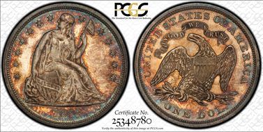1873 $1 Seated MS66