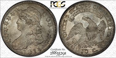 1814 50C O-106a AU58