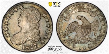 1827 50C O-118a MS63