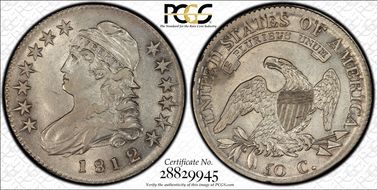 1812/1 50C Overton 102a Small 8 AU53