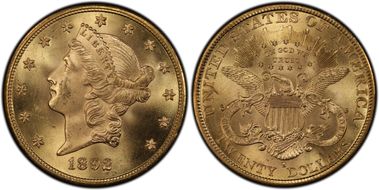 1892-S $20 Saddle Ridge Hoard MS63