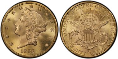 1892-S $20 Saddle Ridge Hoard MS64