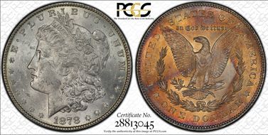 1878 7TF $1 Reverse of 1878 MS62