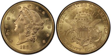 1892-S $20 Saddle Ridge Hoard MS63+