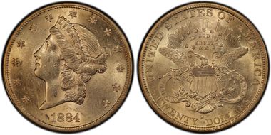 1884-S $20 Saddle Ridge Hoard AU58
