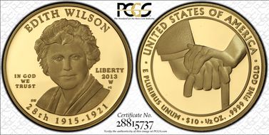 2013-W $10 Edith Wilson First Strike PR69DCAM