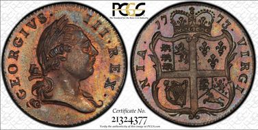 1773 VA 1/2P Period MS64RB