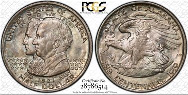 1921 50C Alabama MS65