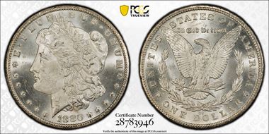 1880-CC $1 8/Low 7 MS64