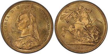 1887-M Sov S-3867 DISH M1 1st Obv JEB Higher Spaced MS63