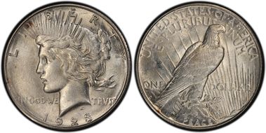 1923-S $1 VAM 1W Hair Die Break AU58