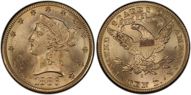 1886-S $10 Saddle Ridge Hoard MS64