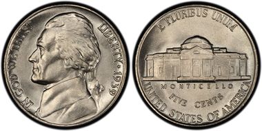 1939 5C Reverse of 1938 MS67+ FS