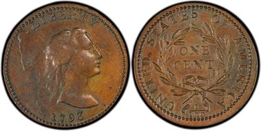 1793 1C Liberty Cap AU55BN