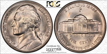 1942-P 5C Silver MS67FS