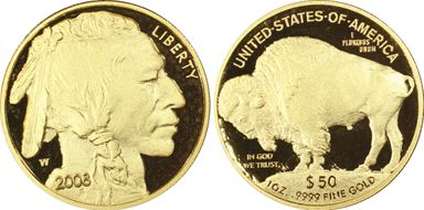 2008-W $50 American Buffalo .9999 Fine Gold PR69DCAM