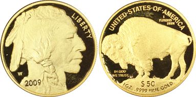 2009-W $50 American Buffalo .9999 Fine Gold PR70DCAM