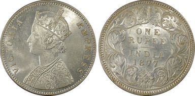 1877(C) Rupee SW-6.29 Prid-115 A1/I MS62