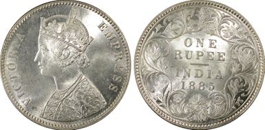 1885-C Rupee SW-6.80 Prid-124 MS63+