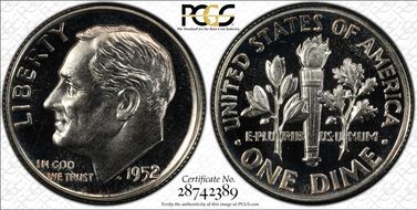 1952 10C PR68CAM