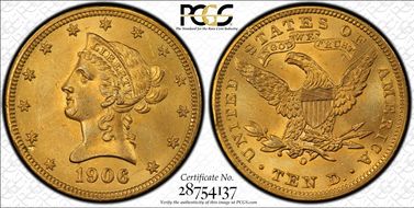1906-O $10 MS62