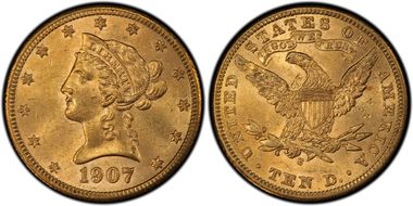 1907-S $10 MS62