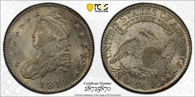 1818 50C O-105a MS62