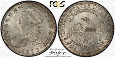 1819 50C Overton 112 AU58