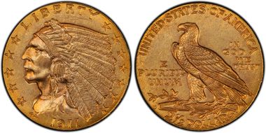 1911-D $2.50 Strong D MS63