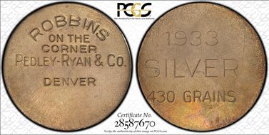 1933 SC$1 HK-827 Type VI Pedley-Ryan Dollar MS63