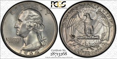 1964-D 25C MS64