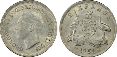 1951(m) 6D KM-45  Ag MS62