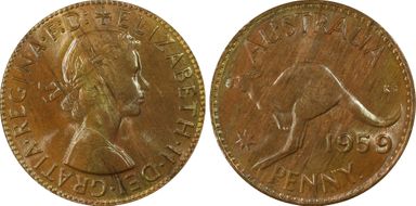 1959 Y. (p) 1D MS64RB