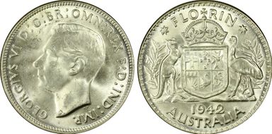 1942(m) Florin KM-40  Ag MS63