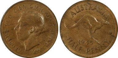 1945(p) 1/2D No Dot MS64BN