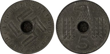 1940-A 5 Pfg Military Issue MS63