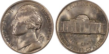 1939-D 5C Reverse of 1938 MS65FS