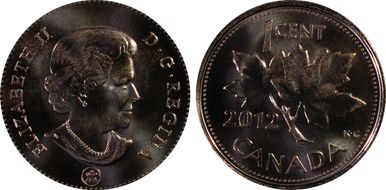 2012 1C Copper Plated Steel MS67RD