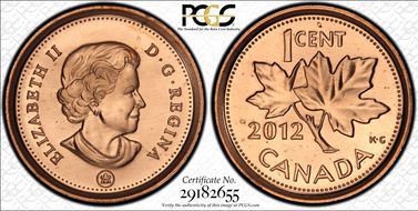 2012 1C Copper Plated Zinc MS66RD