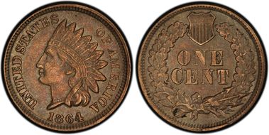 1864 1C Polished Die, S-5, FS-401 AU55