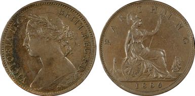 1886 1/4D S-3958 AU58BN
