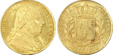 1815/4-Q 20 Fr Gad-1026 Louis XVIII MS63