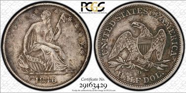 1846-O 50C Medium Date N1