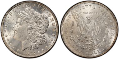 1878 7TF $1 VAM 187, Doubled R MS62
