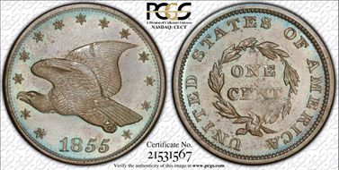 1855 1C J-173 PR65+ BN