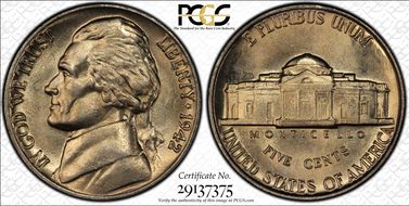 1942 5C Nickel MS66FS