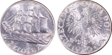 1936(w) 2 Zl Gdynia Seaport KM-30  Ag MS62