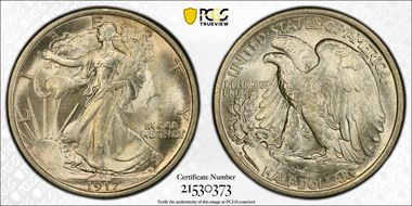 1917-D 50C Reverse MS65