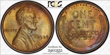 1936 1C MS64RB