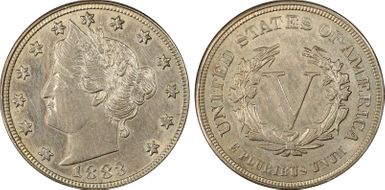 1883 5C No CENTS AU55